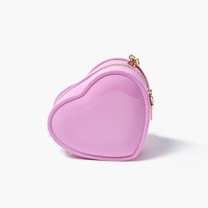 NWOT Crossi Pink Jelly Heart-Shaped Crossbody Shoulder Bag Purse w/ Chain Strap